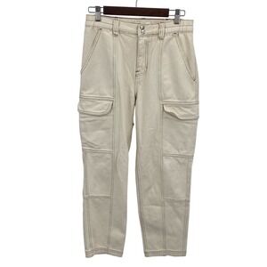Pacsun Men's Size M Cargo Pants Elastic Waist‎ Cream Utility Pockets